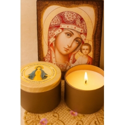 Rankų darbo žvakė "Gailestingumo Motina "